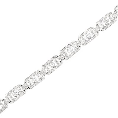 Lot 694 - White Gold and Diamond Bracelet
