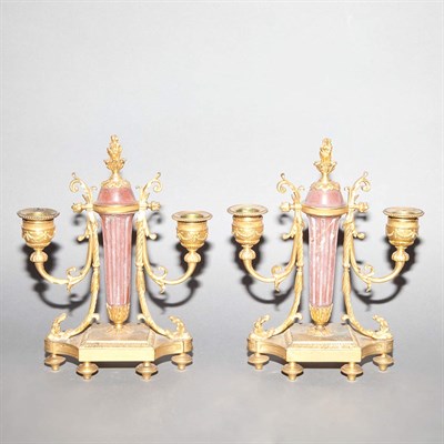 Lot 501 - Pair of Empire Style Gilt-Bronze and Rouge...