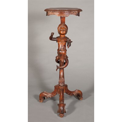 Lot 503 - Venetian Rococo Style Carved Walnut Figural...