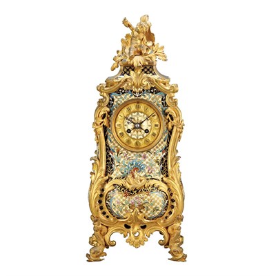 Lot 185 - French Gilt-Bronze and Champleve Enameled...