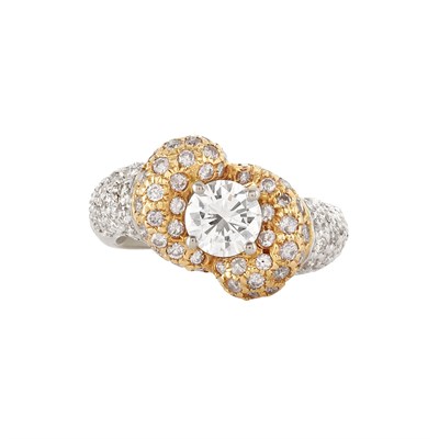 Lot 821 - Two-Color Gold and Diamond Ring