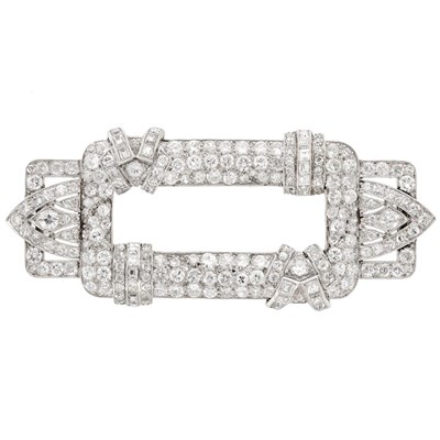 Lot 249 - Art Deco Platinum and Diamond Brooch
