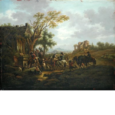Lot 50 - Manner of Philips Wouwerman A Hawking Party in...