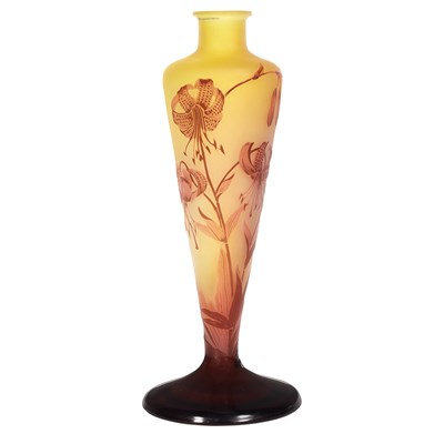 Lot 414 - Galle Cameo Glass Lamp Base Circa 1915 Of...