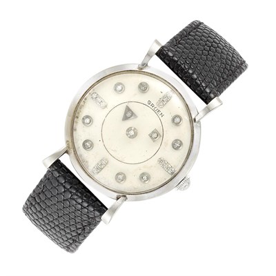 Lot 524 - Gentleman's White Gold and Diamond Mystery Dial Wristwatch, Gruen