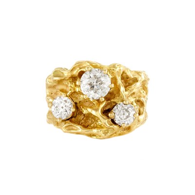 Lot 112 - Nugget Gold and Diamond Ring, Arthur King