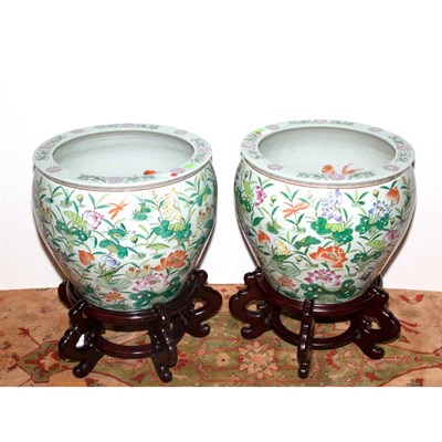 Lot 652 - Pair of Chinese Famille Rose Porcelain...
