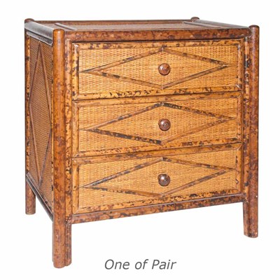 Lot 146 - Pair of Faux Bamboo and Rattan Bedside Tables...