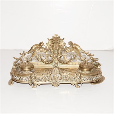 Lot 297 - Rennaisance Style Gilt-Brass Inkstand; And a...