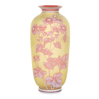 Lot 400 - Thomas Webb & Sons Triple Cameo Glass Vase...