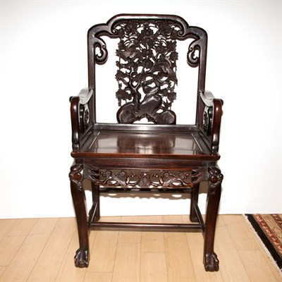 Lot 375 - Chinese Hardwood Armchair