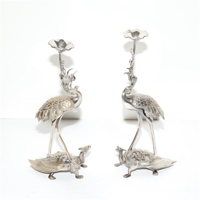 Lot 290 - Pair of Christofle Silver-Plated Bird-Form...