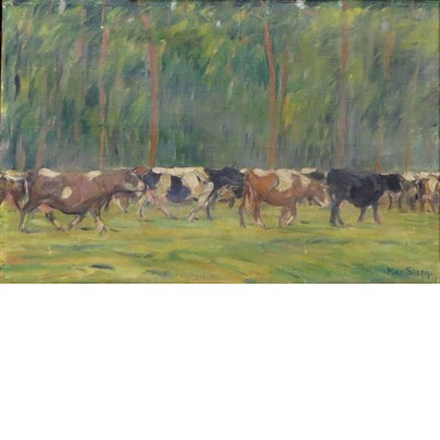 Lot 105 - Max Stern German, 1872-1943 Cows Signed Max...