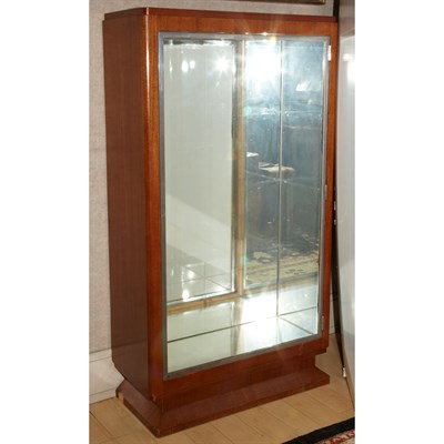 Lot 261 - Art Deco Fruitwood and Chromed Metal Vitrine...
