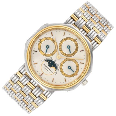 Lot 408 - Gentleman's Two-Color Gold Calendar Moonphase 'Perpetual Quantieme' Wristwatch, Audemars Piguet