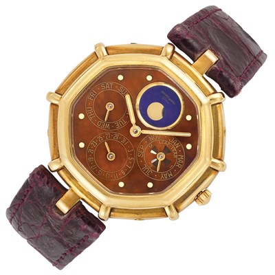Lot 421 - Gentleman's Gold Triple Calendar Wristwatch, Gerald Genta