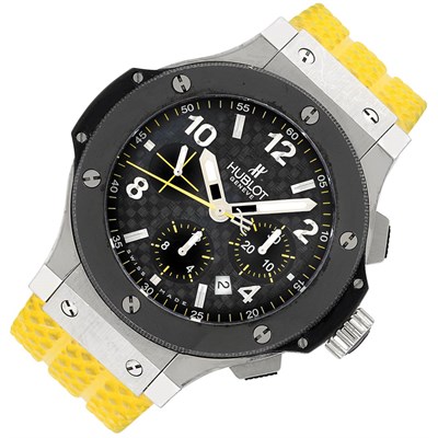 Lot 403 - Gentleman's Stainless Steel, Ceramic and Rubber Chronograph 'Big Bang East Coast' Wristwatch, Hublot