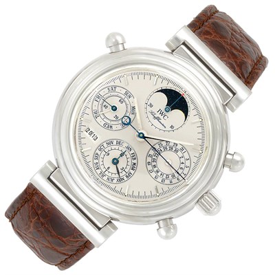Lot 399 - Gentleman's Platinum Perpetual Calendar Moonphase Chronograph 'Da Vinci' Wristwatch, International Watch Co., Schaffhausen
