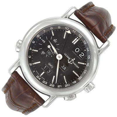 Lot 438 - Gentleman's Stainless Steel GMT '+ -' Perpetual Calendar Wristwatch, Ulysse Nardin