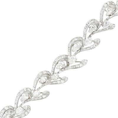 Lot 334 - Platinum and Diamond Bracelet