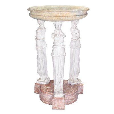 Lot 386 - Empire Style Variegated Marble Font Late 19th...