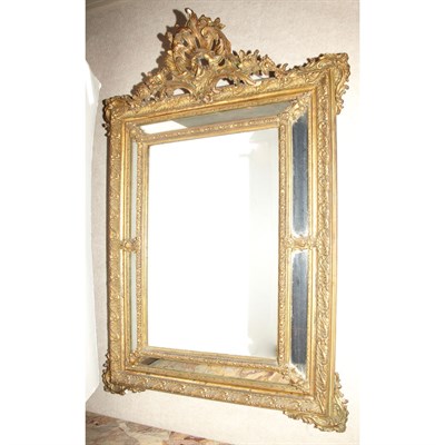 Lot 396 - Louis XV Style Gold Painted Mirror Height 48...