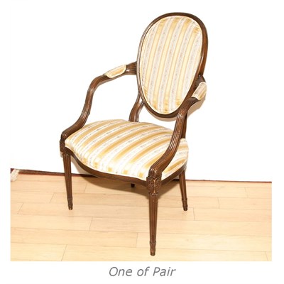 Lot 454 - Pair of Georgian Style Mahogany Armchairs