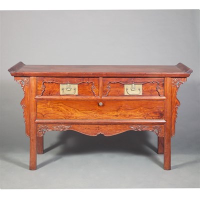 Lot 226 - Chinese Huanghuali Alter Coffer The single...