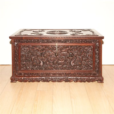 Lot 144 - Chinese Carved Hardwood Cabinet Height 14...