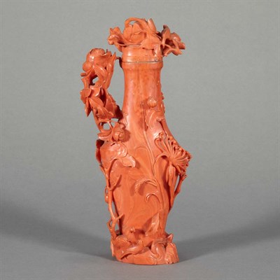 Lot 237 - Chinese Coral Covered Vase 19th Century Of...