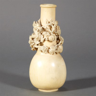 Lot 236 - Chinese Ivory Vase 19th Century The ovoid body...