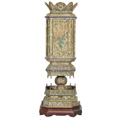 Lot 220 - Pair of Chinese Enameled, Gilt-Bronze and...