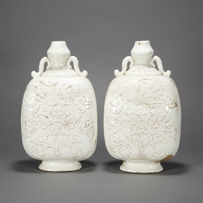 Lot 227 - Pair of Chinese White Glazed Pottery Vases...