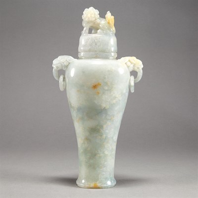 Lot 250 - Chinese Jadeite Vase 20th Century Of slender...