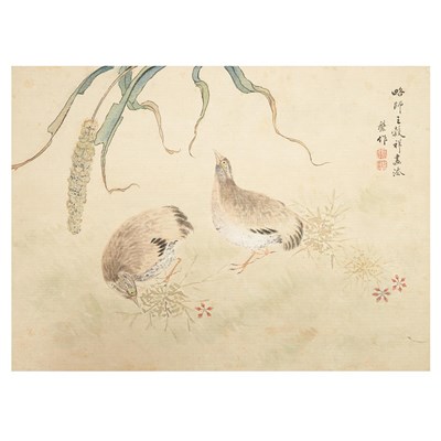 Lot 378 - Zhang Pan 20th Century Birds and flowers,...