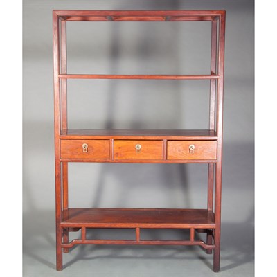 Lot 148 - Chinese Huanghuali Bookshelf Of rectangular...