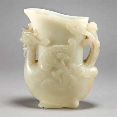Lot 282 - Chinese White Jade Ewer 18th Century The...