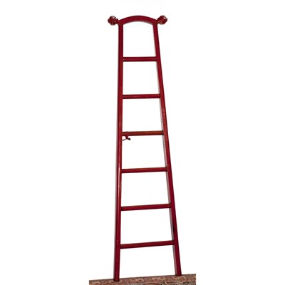 Lot 226 - Chinese Red Lacquered Library Ladder Height 6...