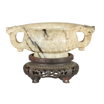 Lot 248 - Chinese Jade Two-Handled Cup Ming Style The...