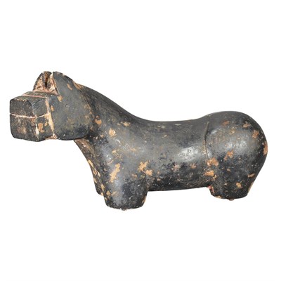 Lot 42 - Chinese Painted Black Pottery Figure of an...
