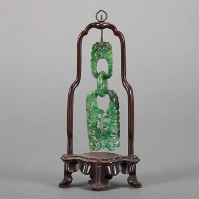 Lot 150 - Chinese Jadeite Pendant Carved as two...