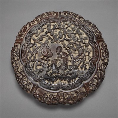 Lot 200 - Chinese Carved Wood Covered Box 20th Century...