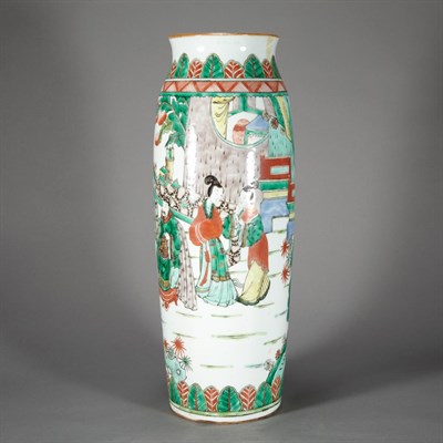 Lot 164 - Chinese Famille Verte Glazed Porcelain Vase...