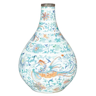 Lot 140 - Chinese Doucai Glazed Porcelain Vase 18th...