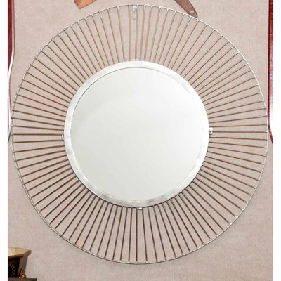 Lot 106 - Silvered Metal Starburst Mirror Diameter 35...