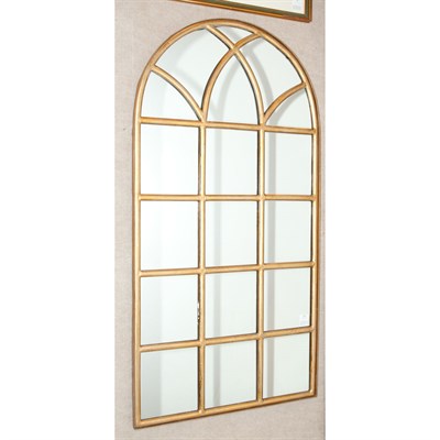 Lot 293 - Gold Painted Arched Wood Mirror Height 50...