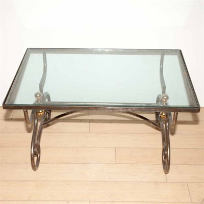 Lot 519 - Pair of Art Deco Style Steel and Glass Low...