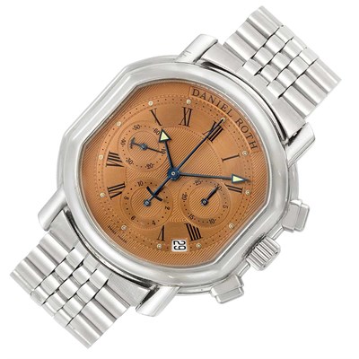 Lot 407 - Gentleman's Stainless Steel Chronograph Wristwatch, Daniel Roth