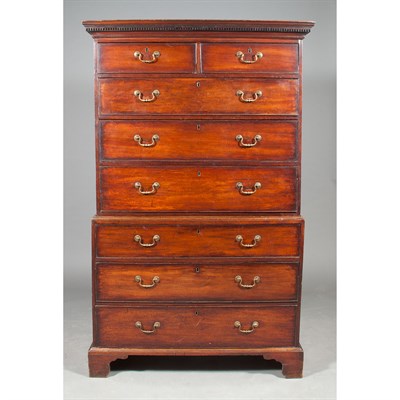 Lot 187 - George III Mahogany Chest on Chest Height 69...