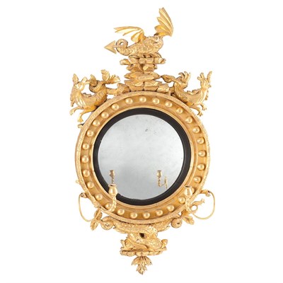 Lot 556 - Regency Gilt-Wood Convex Mirror Circa 1825...